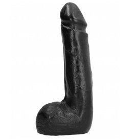 ALL BLACK - DILDO REALISTA PRETO SUAVE 20 CM