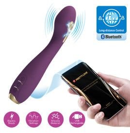 PRETTY LOVE HECTOR VIBRADOR ELECTROSHOCK POR APP CONTROL ROXO