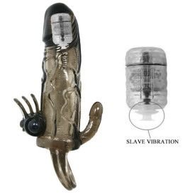 BAILE CAPA PARA PENIS BRAVE MAN COM ESTIMULACAO CLITORICA E ANAL DUPLA BALA PRETA 165 CM