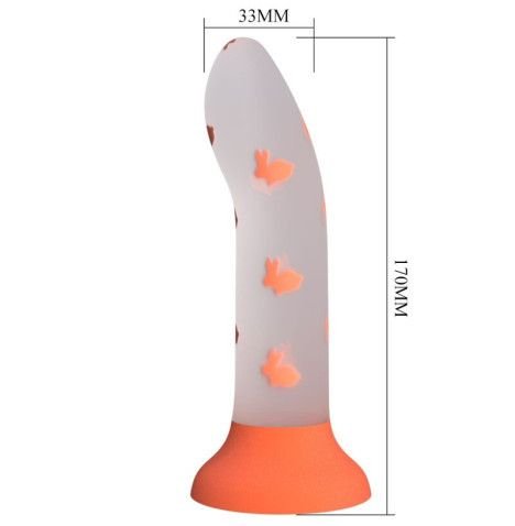 PRETTY LOVE DILDO MAGICO NIGHTFALL SEM VIBRACAO LUMINOSO LARANJA