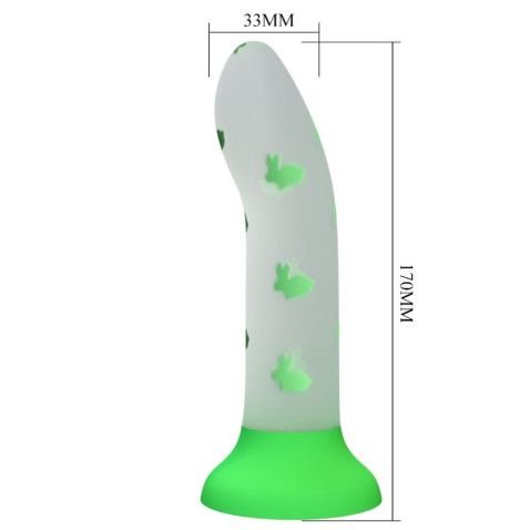 PRETTY LOVE DILDO MAGICO NIGHTFALL SEM VIBRACAO VERDE LUMINOSO