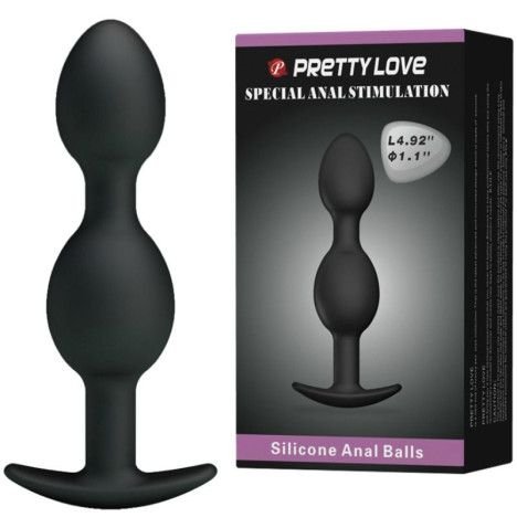 PRETTY LOVE - BOLAS ANAIS DE SILICONE 12.5 CM PRETAS