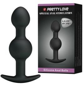PRETTY LOVE - BOLAS ANAIS DE SILICONE DE ESTIMULAO ESPECIAL 10.3 CM PRETO