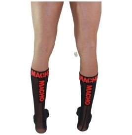 MACHO - MEIAS FINAS TAMANHO ÚNICO PRETO/VERMELHO