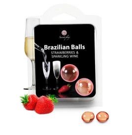 SECRETPLAY - CONJUNTO DE BOLAS BRASILEIRAS  MORANGO E CHAMPANHE