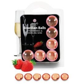 SECRETPLAY CONJUNTO 6 BOLAS BRASILEIRAS MORANGOS COM CAVA