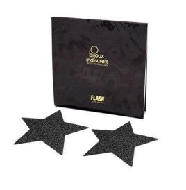 BIJOUX - INDISCRETS BLACK STAR FLASH NIPPLE CAPS
