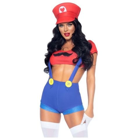 LEG AVENUE TRAJE SEXY MARIO BROS VERMELHO AZUL S