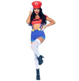 LEG AVENUE - TRAJE SEXY MARIO BROS VERMELHO/AZUL S