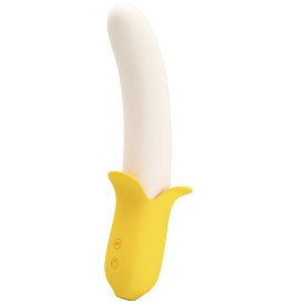 PRETTY LOVE BANANA GEEK SUPER POWER 7 VIBRAOES PARA CIMA E PARA BAIXO SILICONE PRETO