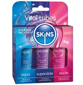 SKINS KIT DE LUBRIFICANTES VITAL AQUA SUPERSLIDE E EXCITE 3 x 12 ML