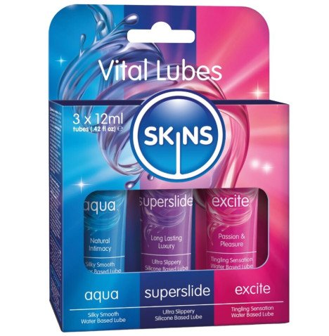 SKINS KIT DE LUBRIFICANTES VITAL AQUA SUPERSLIDE E EXCITE 3 x 12 ML