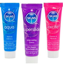 SKINS - KIT DE LUBRIFICANTES VITAL AQUA, SUPERSLIDE E EXCITE 3 x 12 ML