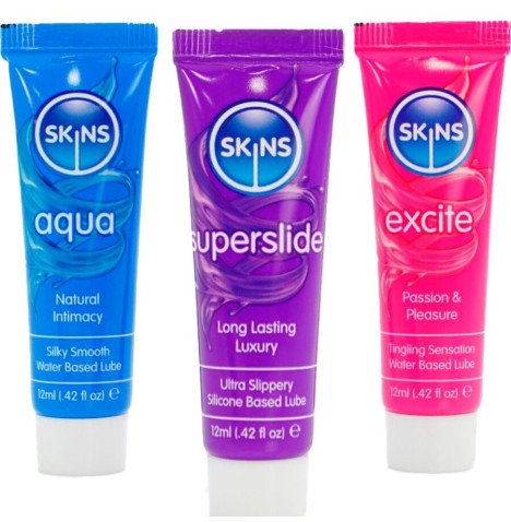 SKINS - KIT DE LUBRIFICANTES VITAL AQUA, SUPERSLIDE E EXCITE 3 x 12 ML